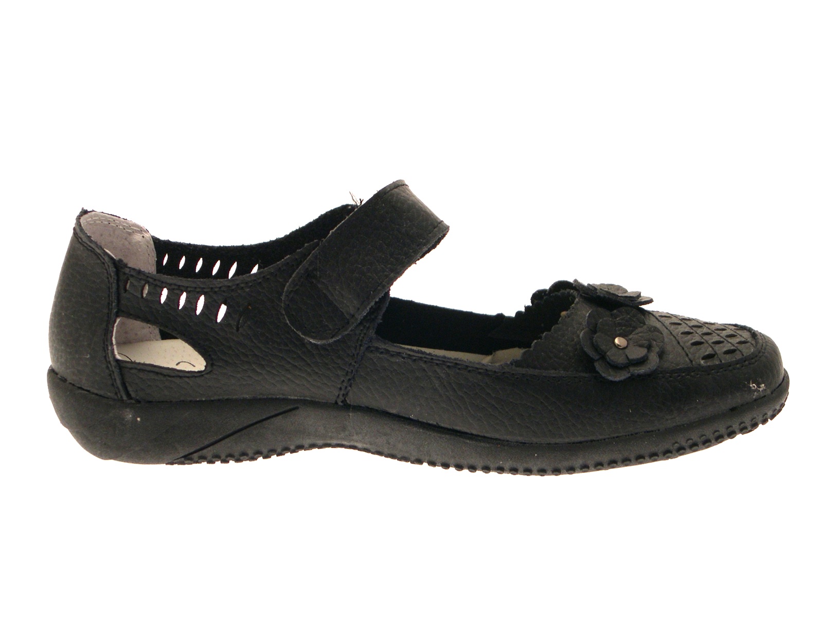 Womens Leather Casual Comfort Mary Jane Flat Work Shoes Ladies Size UK